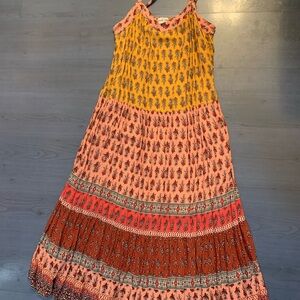 Knox Rose Yellow and Pink Patterned Maxi Dress